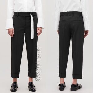 COS belted turn-up cropped wool pants 2